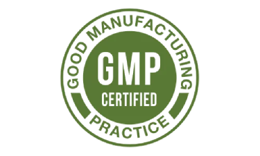GMP certified quality mark indicating good manufacturing practices