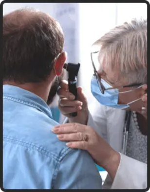 How does natural ear health formula work illustration showing support for hearing and wellness process